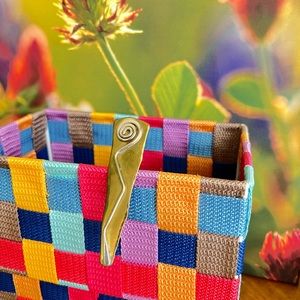 Vintage Abstract Metal Brooch with Swirl